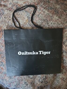 Onitsuka Tiger by Asics Black Paper Gift or Shopping Tote with White Logo
